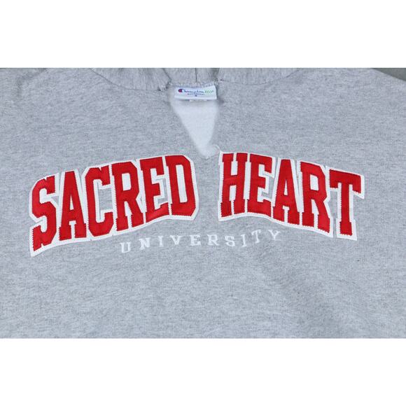 Champion Sacred Heart University Hoodie Gray Small Embroidered Logo Sweatshirt - Picture 2 of 10